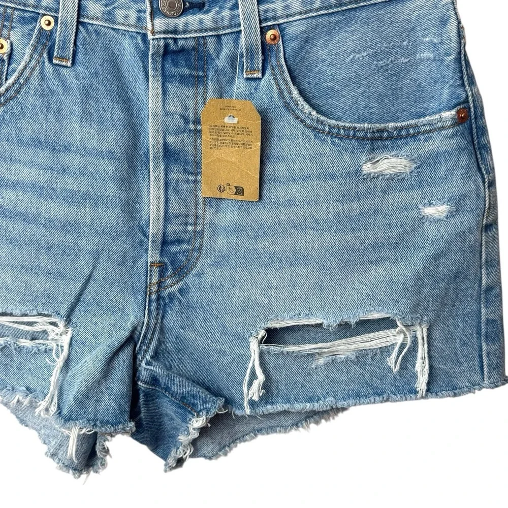 NEW Levi's 501 High Rise Distressed Cut Off Jean Shorts Capsule Summer 30‎